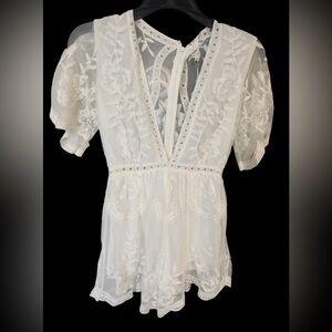 Honey Punch Lace Romper NWT